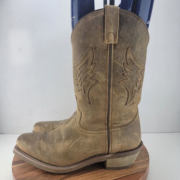 Laredo Mens Size 10 Nico Taupe Brown Square Toe Western Work Boots 68398 - Picture 1 of 10